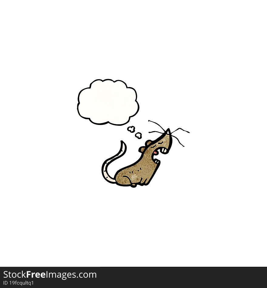 cartoon rat with thought bubble