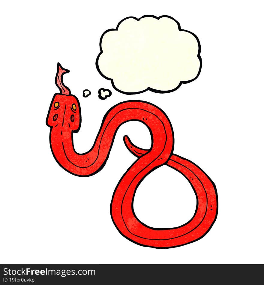 Cartoon Snake With Thought Bubble