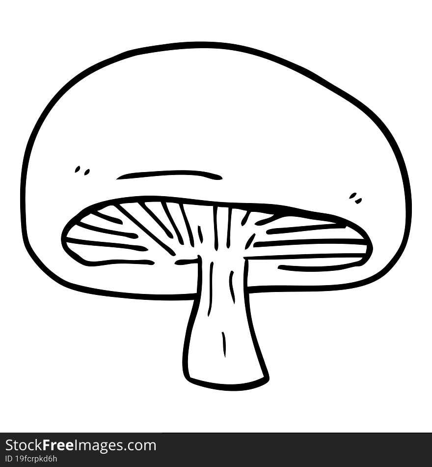 line drawing cartoon mushroom