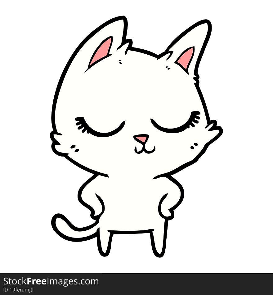 calm cartoon cat. calm cartoon cat