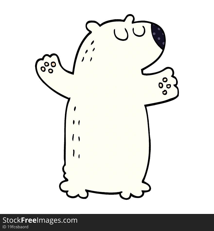 cartoon doodle polar bear