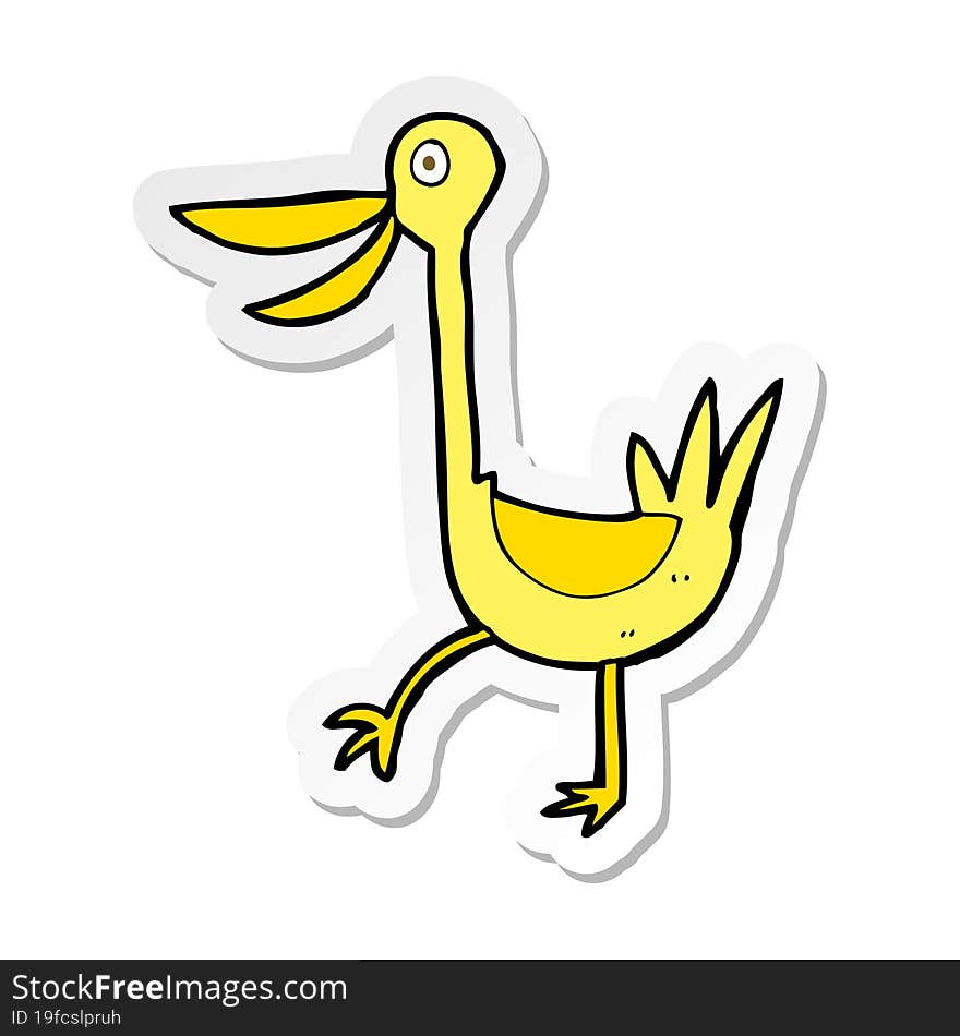 Sticker Of A Funny Cartoon Duck