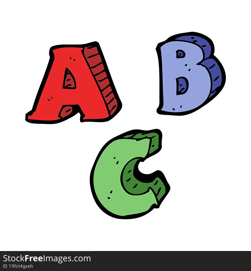 cartoon ABC letters