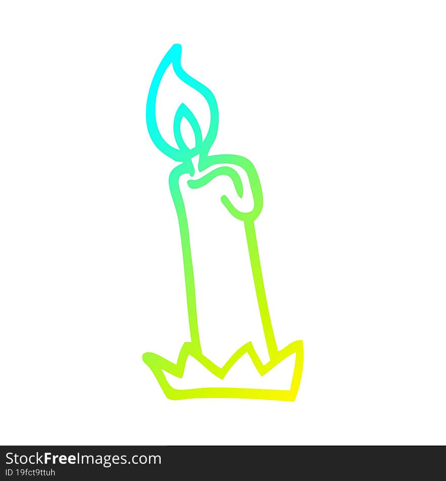 cold gradient line drawing cartoon birthday candle