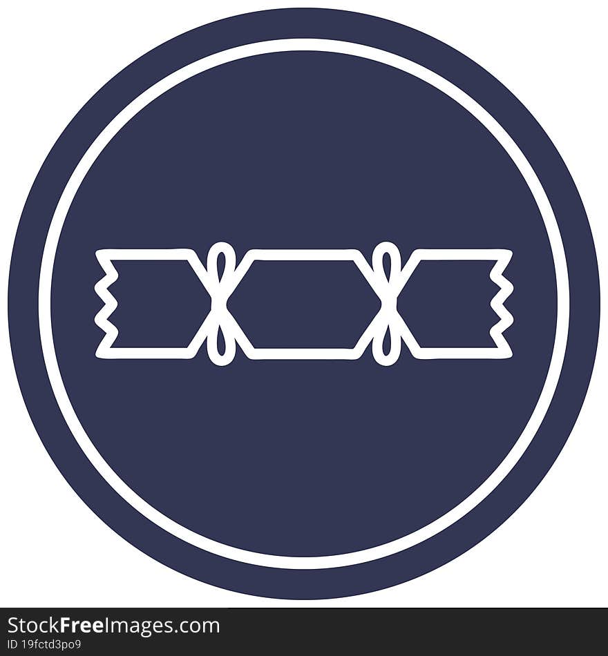 christmas cracker circular icon symbol