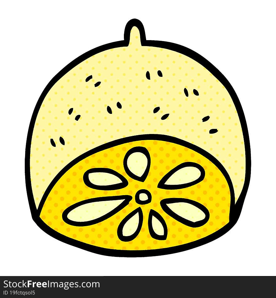 cartoon doodle lemon fruit