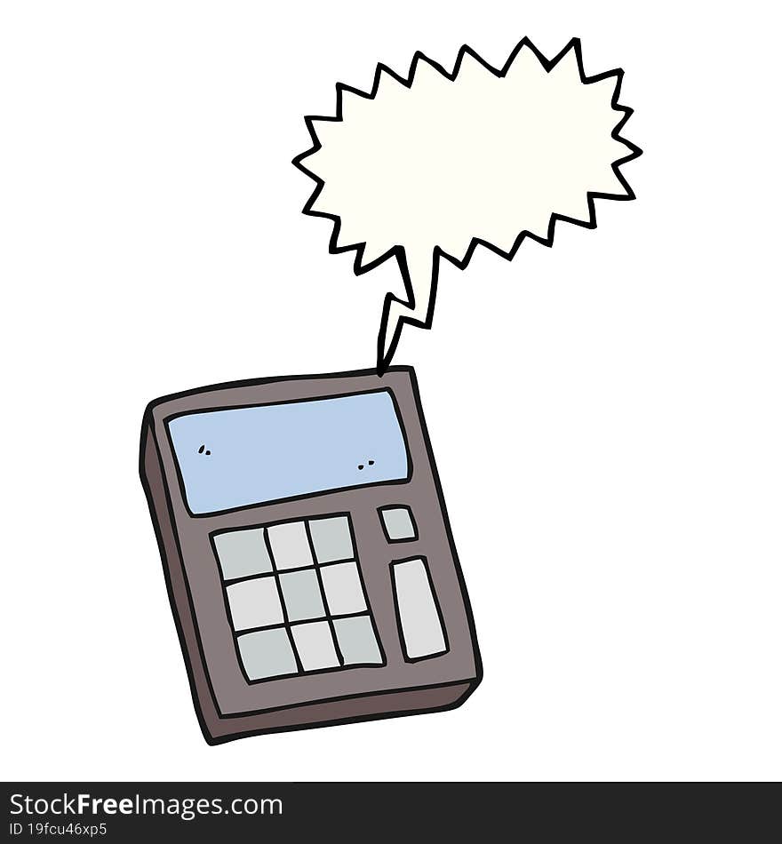 Speech Bubble Cartoon Calculator