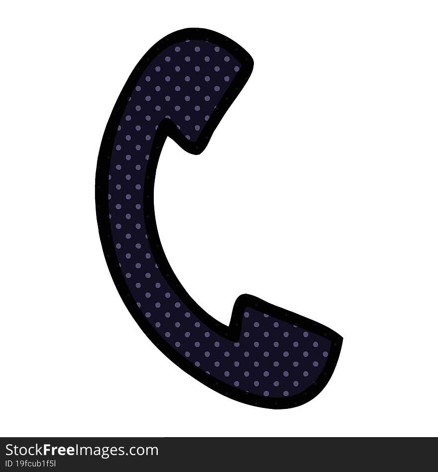 comic book style cartoon telephone handset