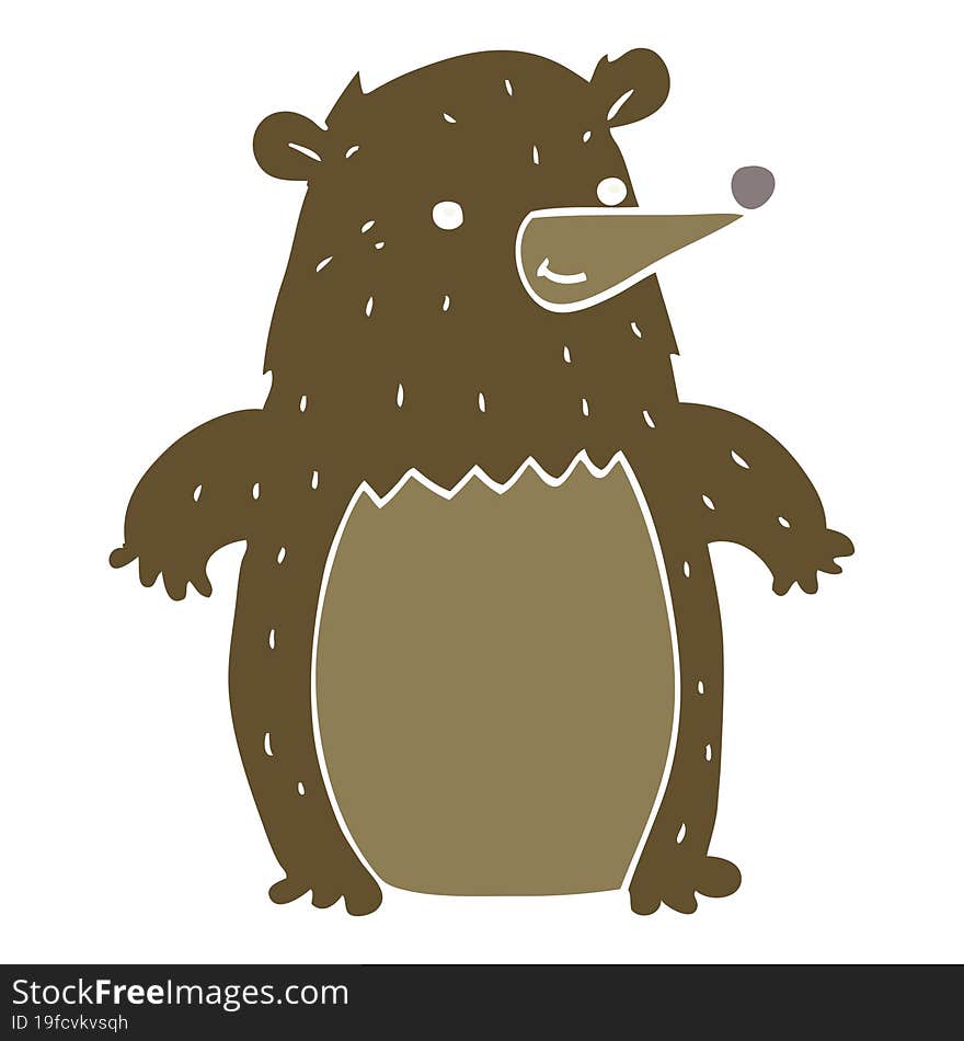 Flat Color Style Cartoon Bear