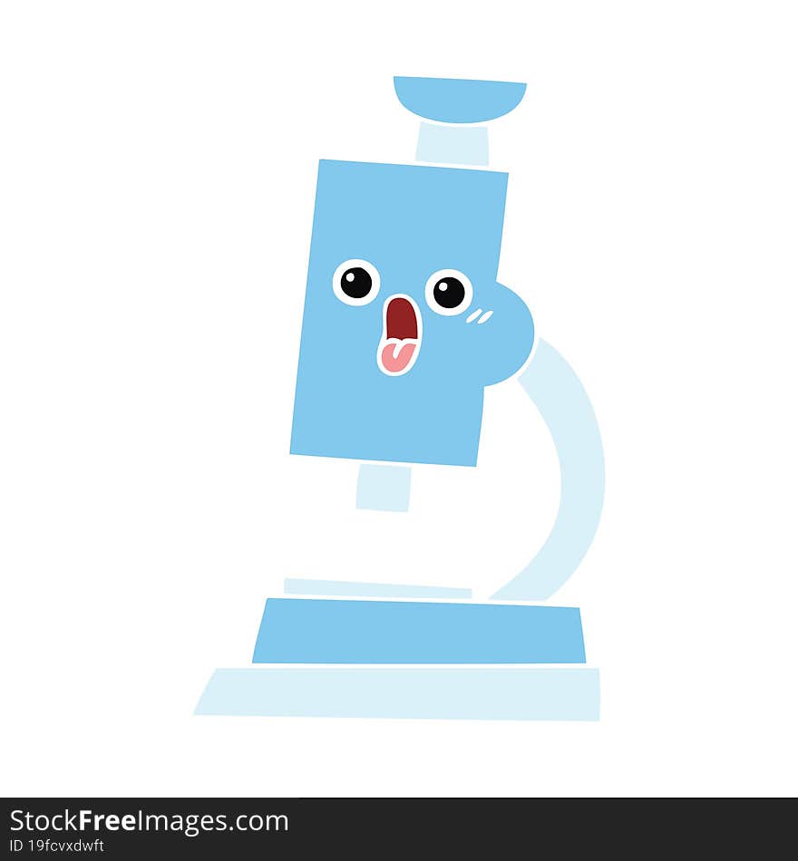 flat color retro cartoon microscope