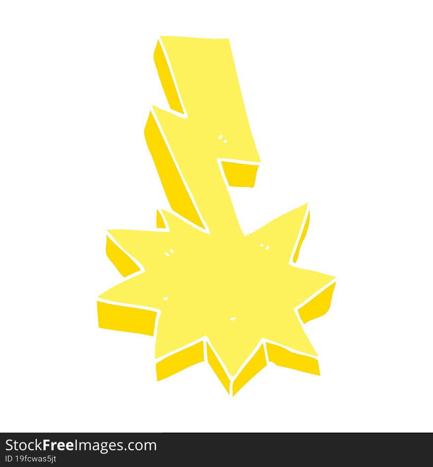 flat color style cartoon lightning strike