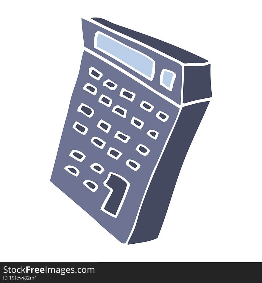 flat color illustration cartoon calculator