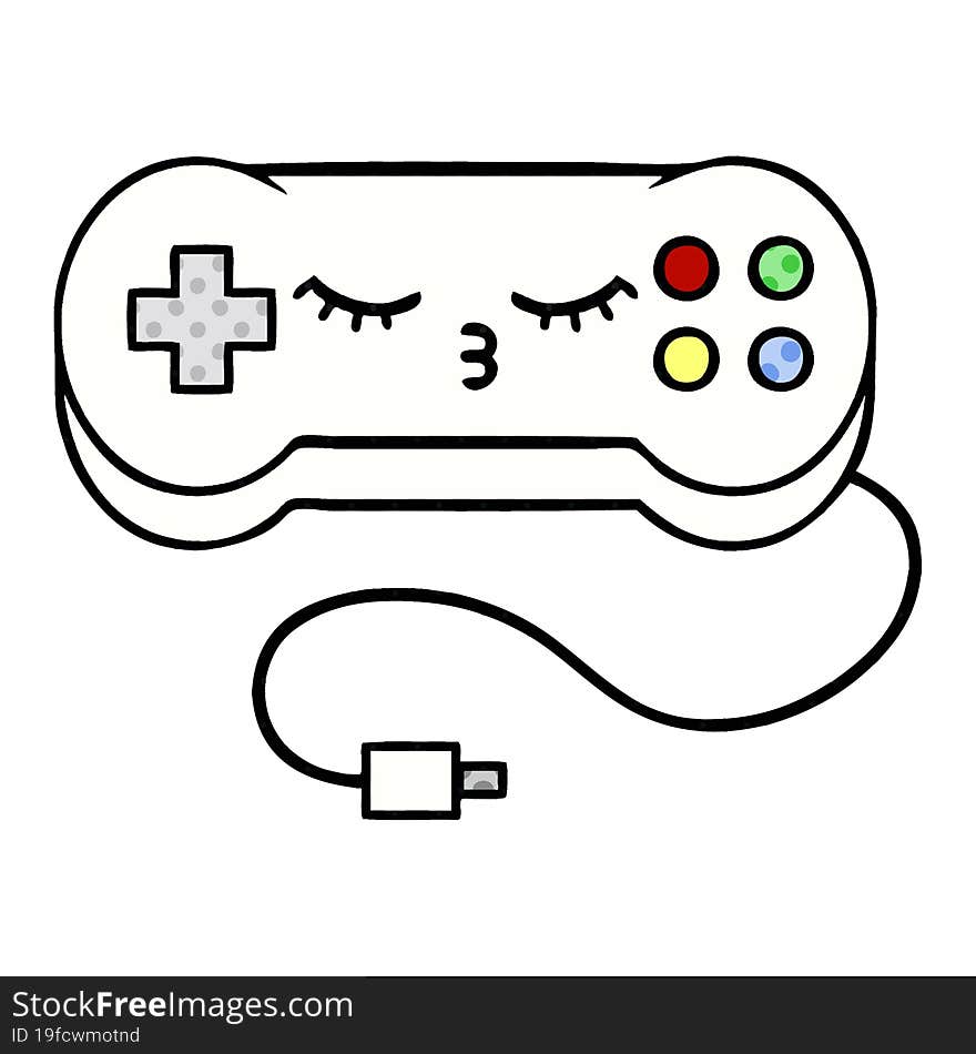 comic book style cartoon game controller