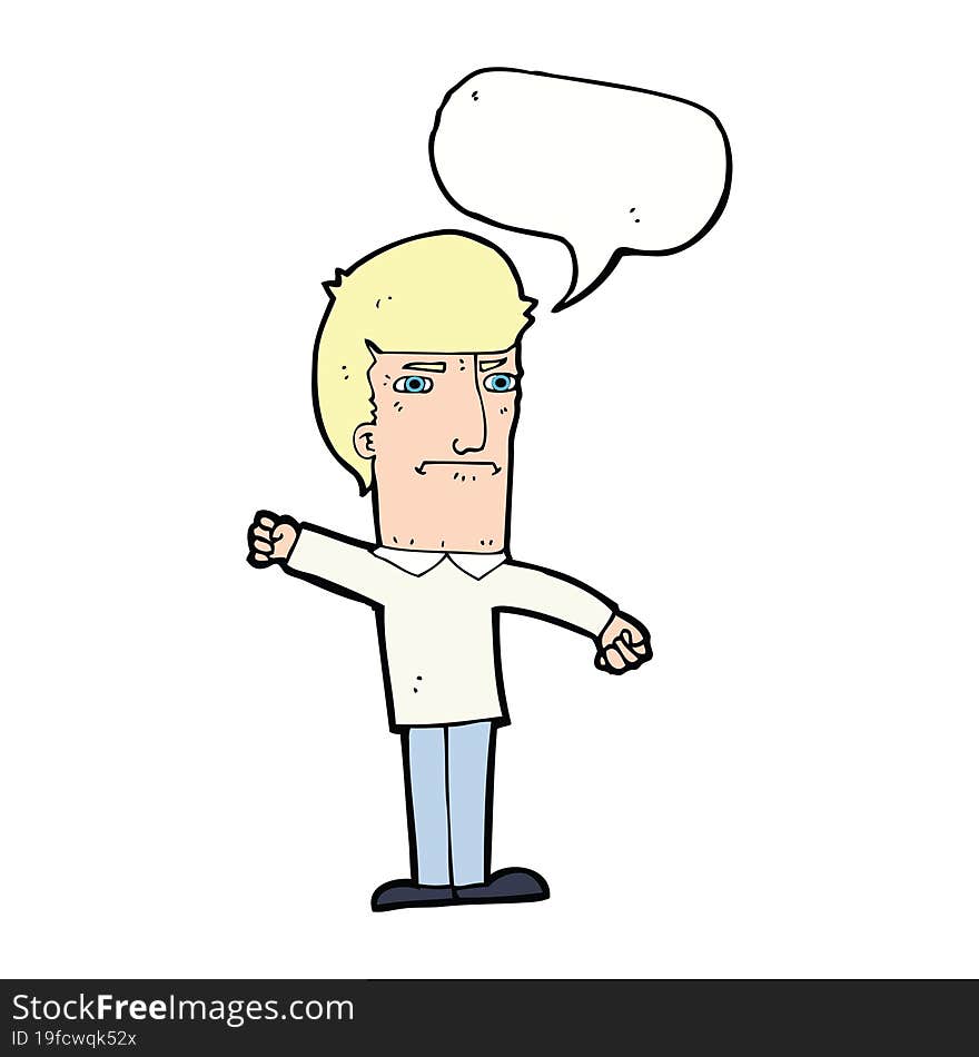 cartoon angry man with speech bubble