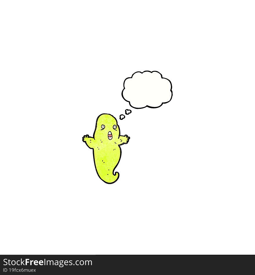 Glowing Green Cartoon Ghost