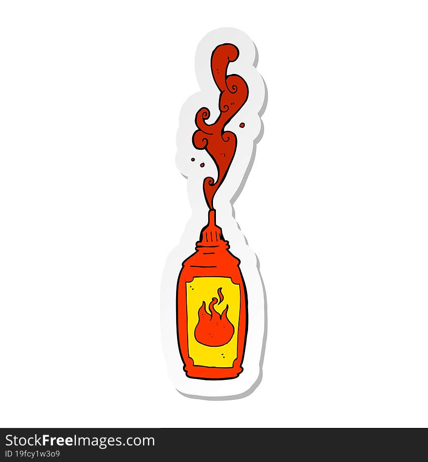 Sticker Of A Cartoon Hot Sauce