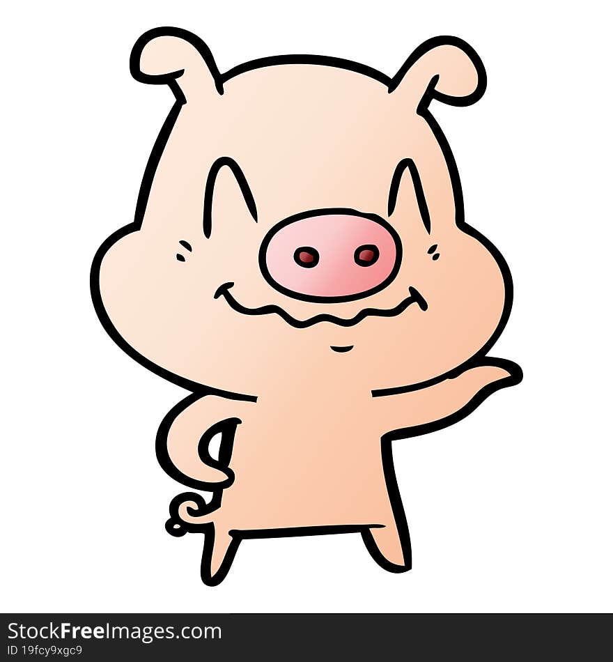 nervous cartoon pig. nervous cartoon pig