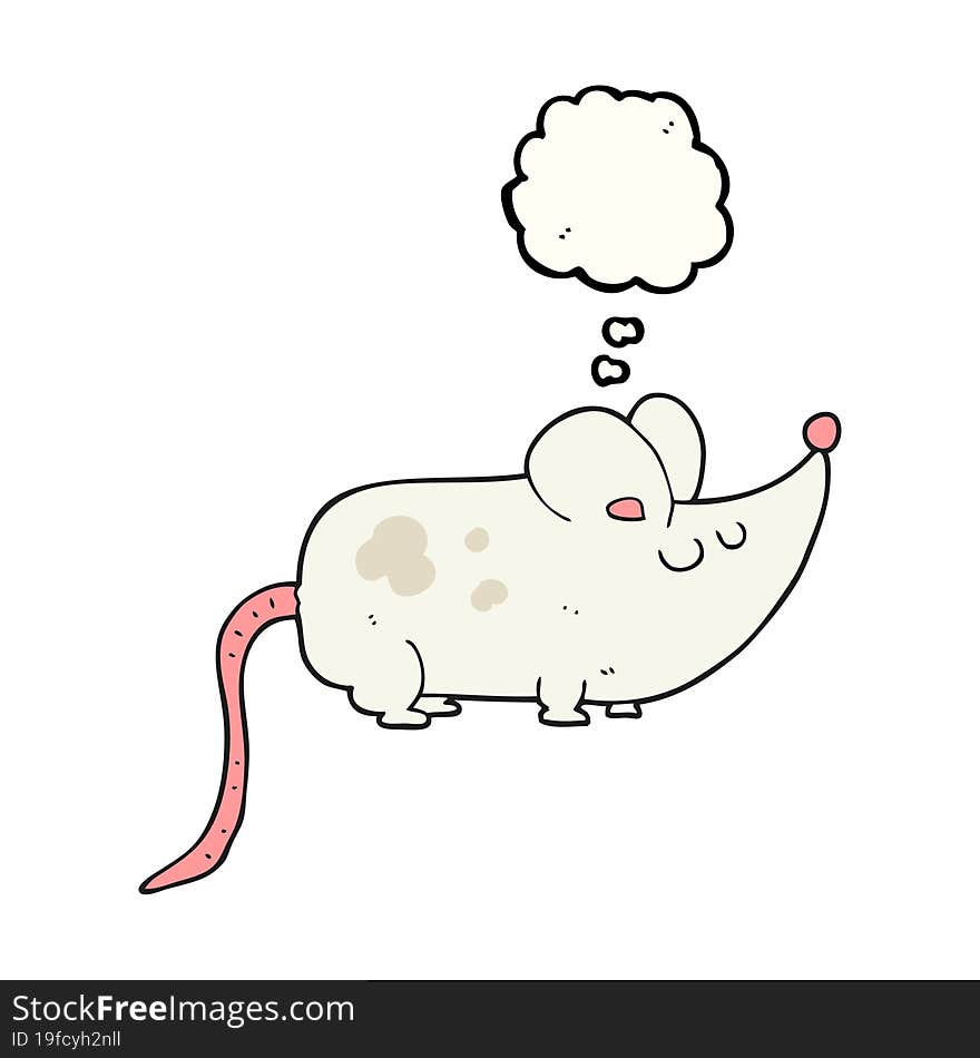 Cute Thought Bubble Cartoon Mouse