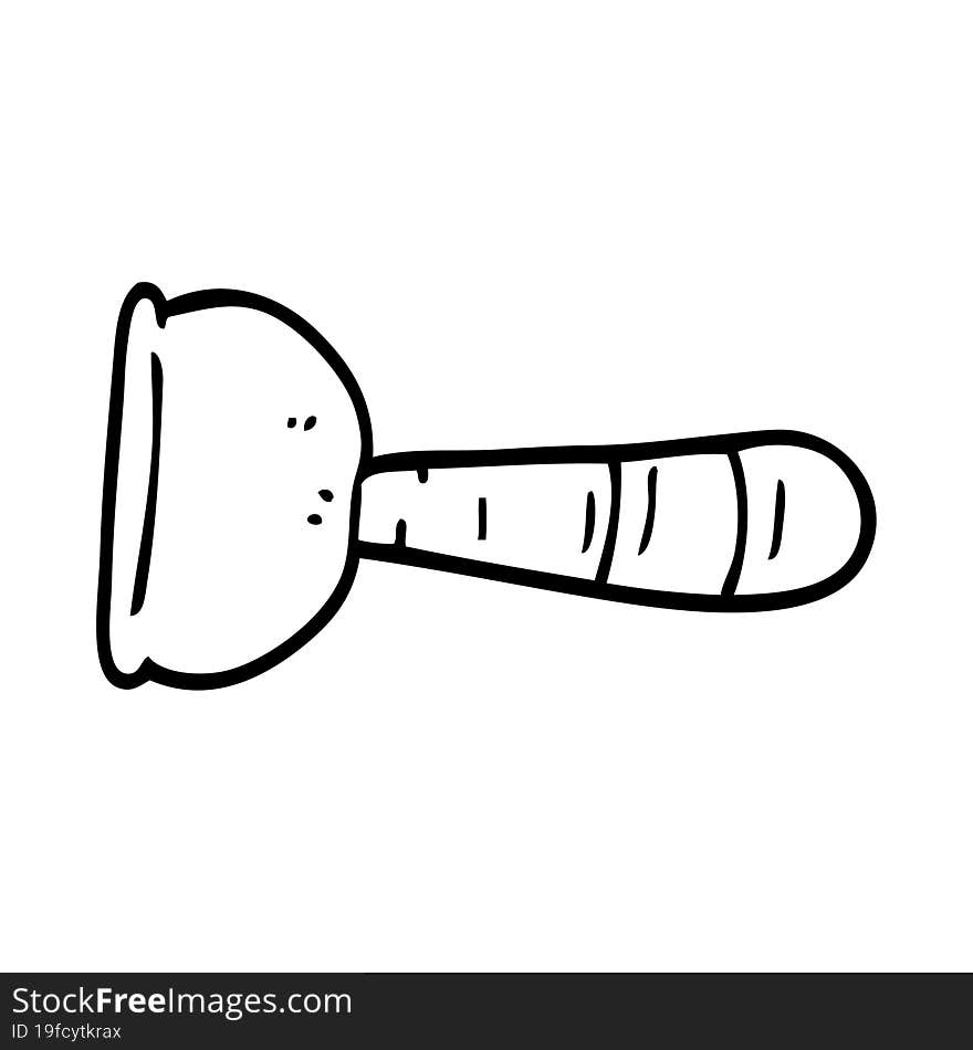 line drawing cartoon toilet plunger