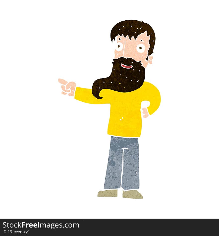 cartoon man with beard pointing