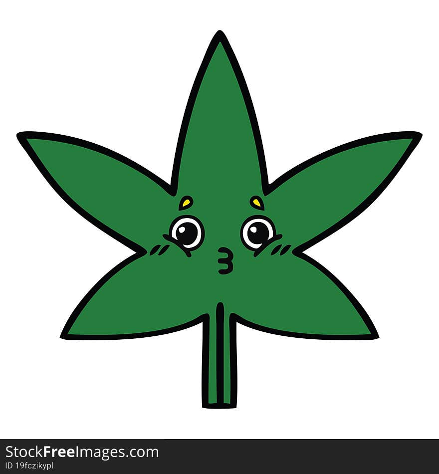 cute cartoon marijuana leaf