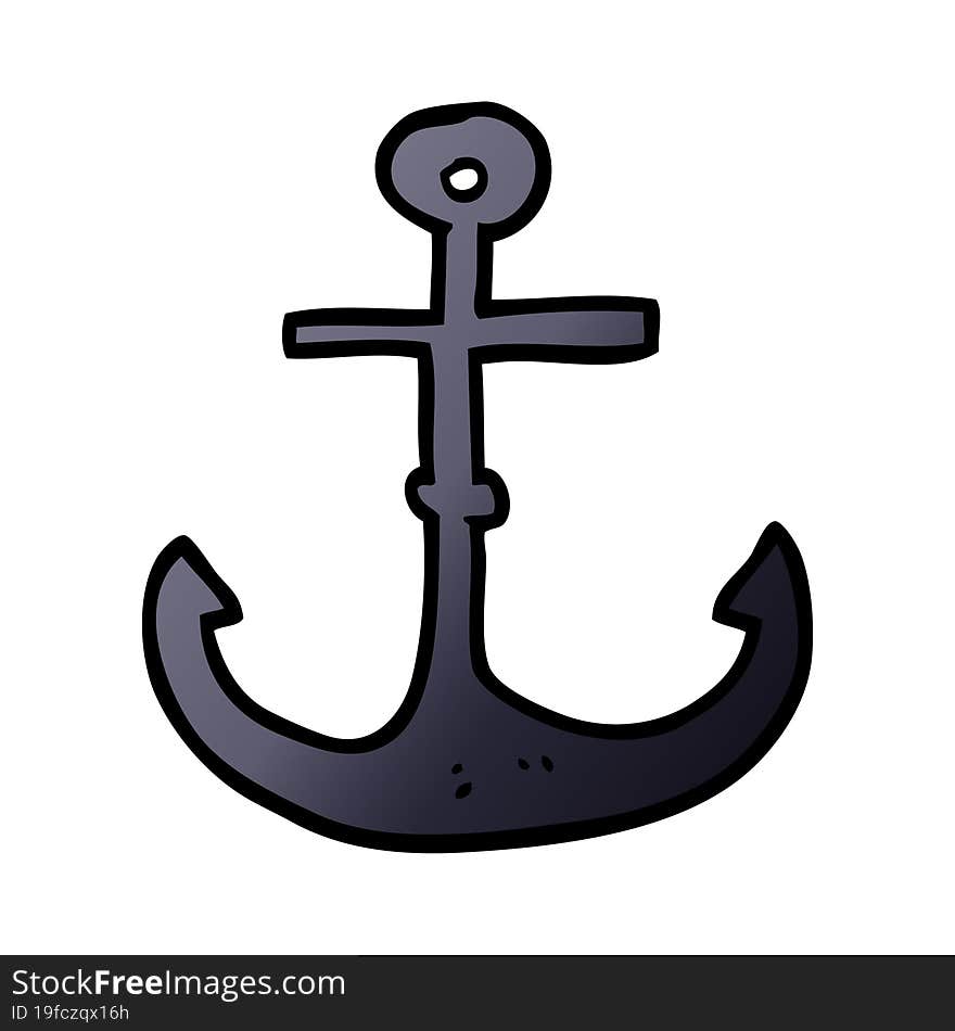 cartoon doodle ship anchor