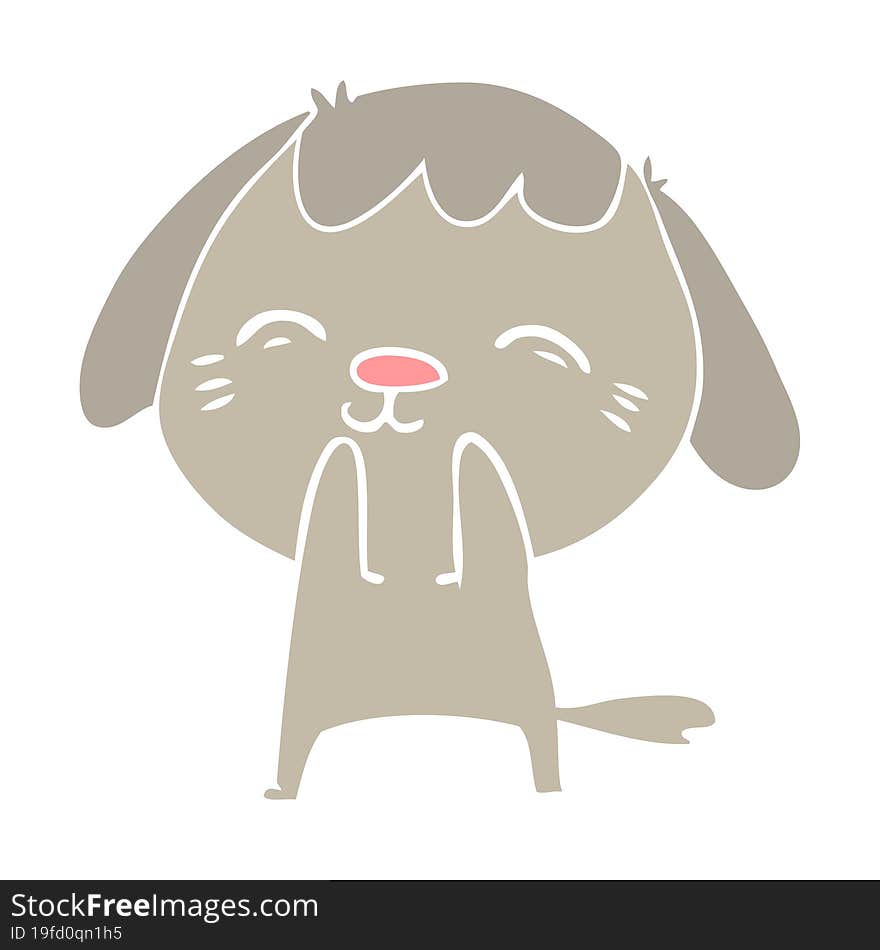 happy flat color style cartoon dog