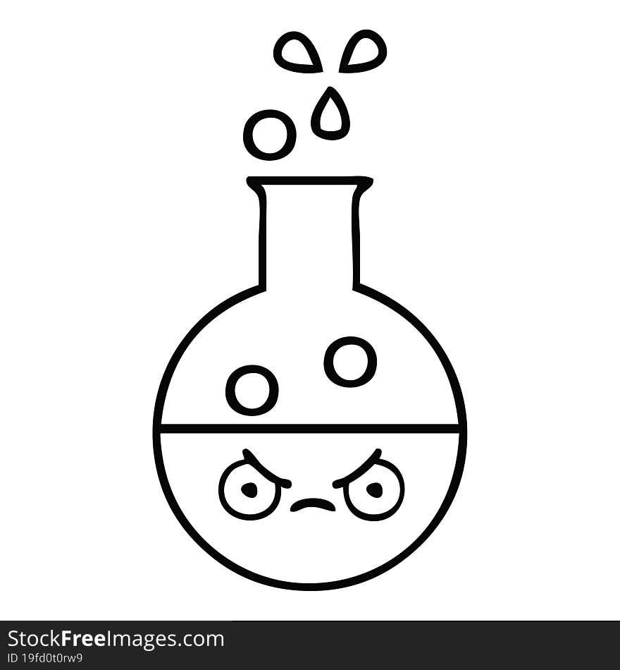 line drawing cartoon of a test tube