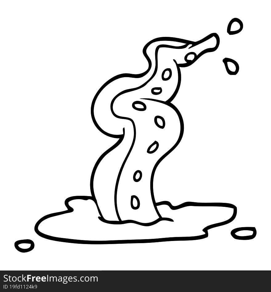 line drawing cartoon spooky tentacle