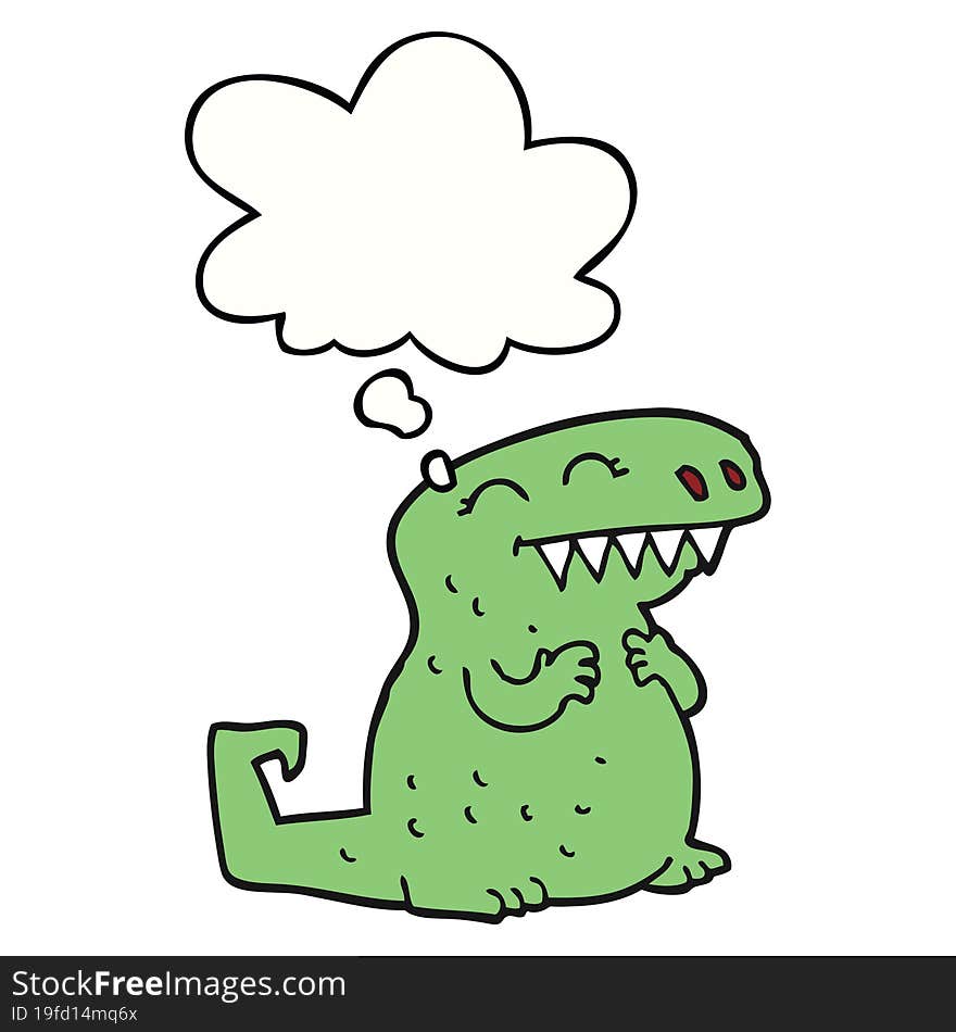 cartoon dinosaur and thought bubble