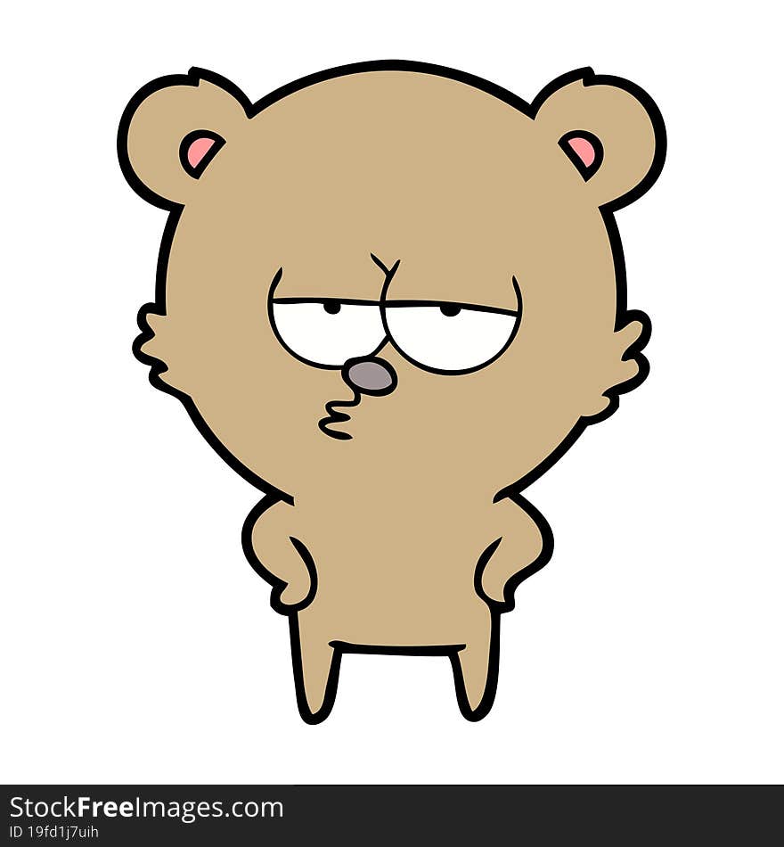 bored bear cartoon. bored bear cartoon