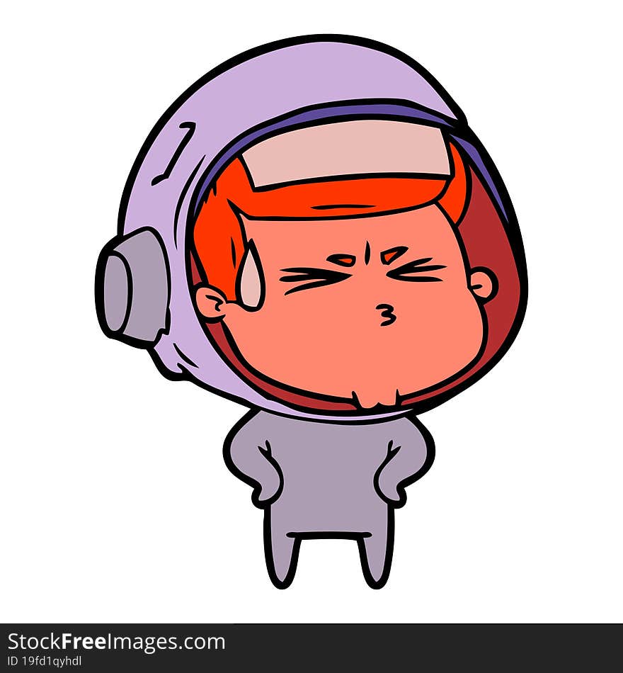 cartoon stressed astronaut. cartoon stressed astronaut