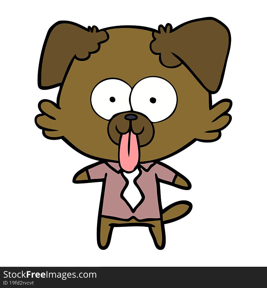 cartoon dog with tongue sticking out. cartoon dog with tongue sticking out