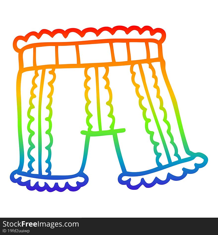 rainbow gradient line drawing cartoon underwear