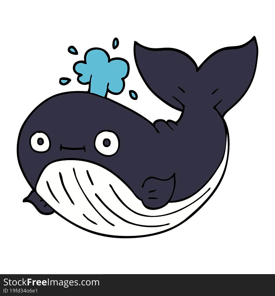 cartoon doodle whale