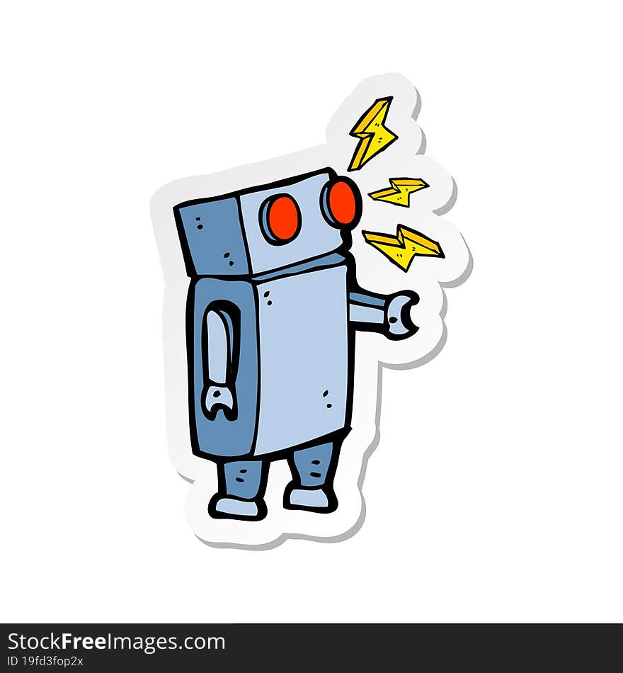 sticker of a cartoon robot