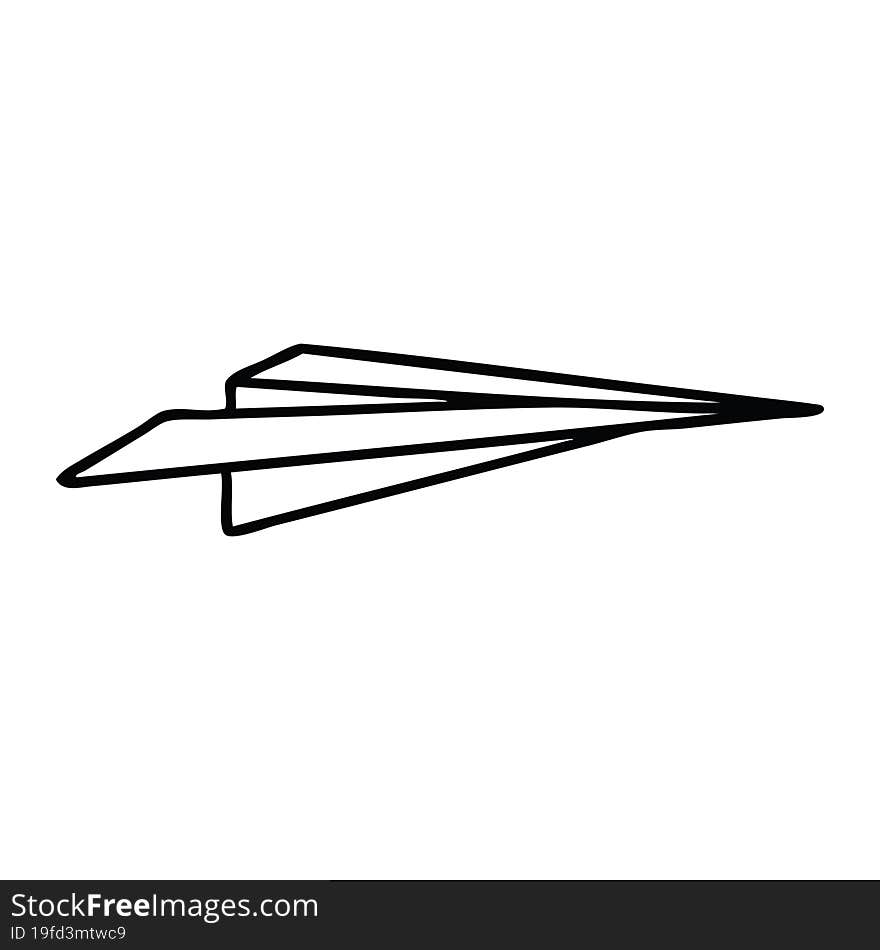 Line Drawing Cartoon Paper Aeroplane