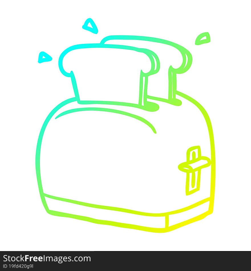 cold gradient line drawing toaster toasting bread