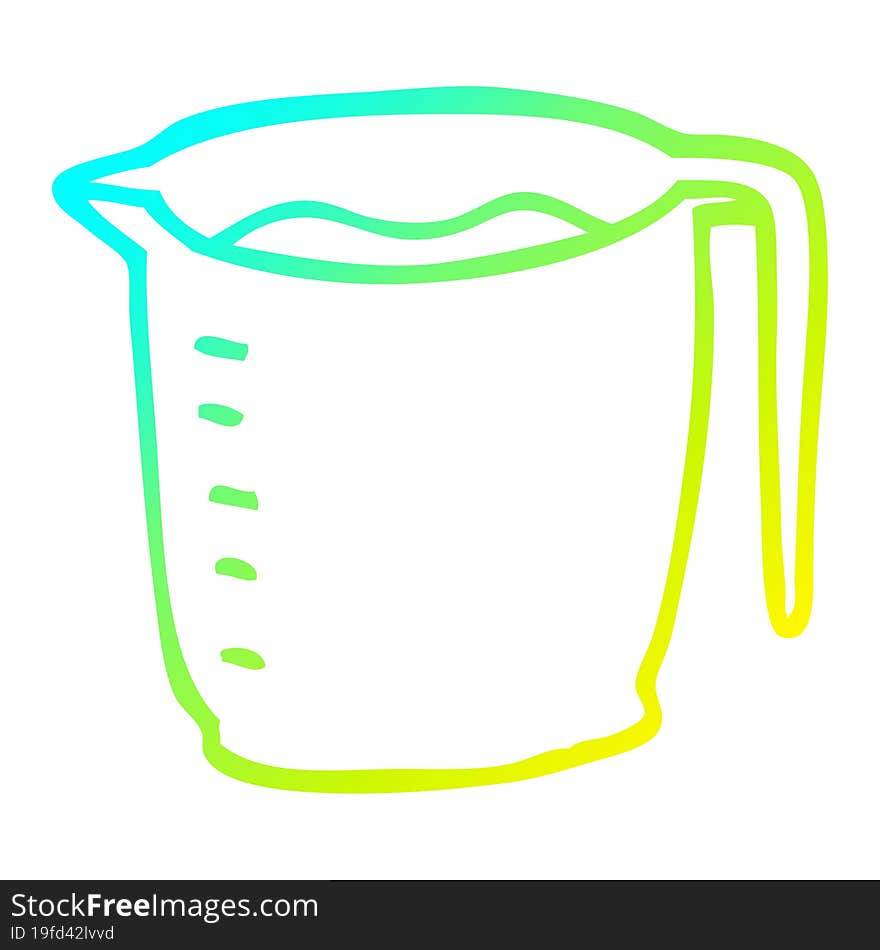 Cold Gradient Line Drawing Cartoon Jug