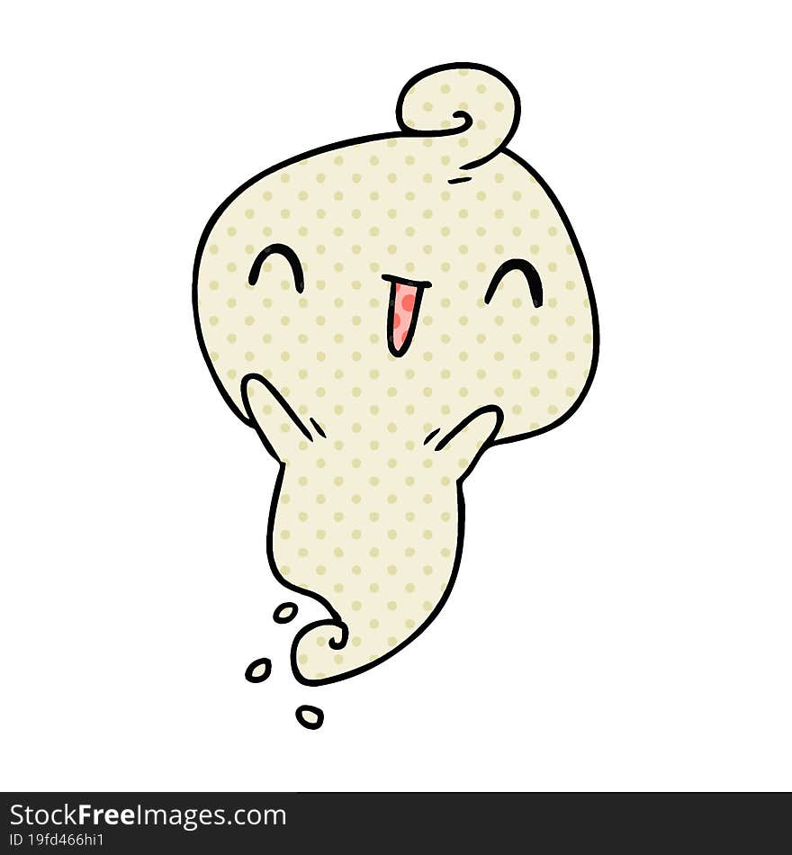 cartoon illustration kawaii cute dead ghost. cartoon illustration kawaii cute dead ghost