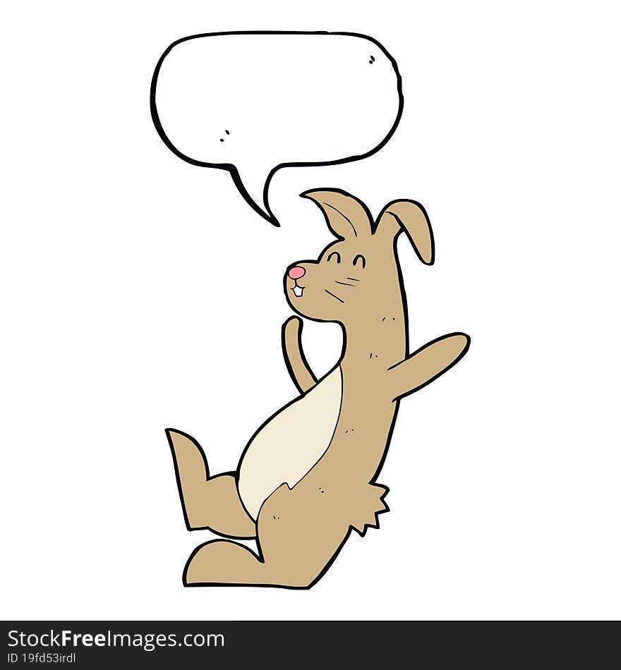 Cartoon Hare With Speech Bubble