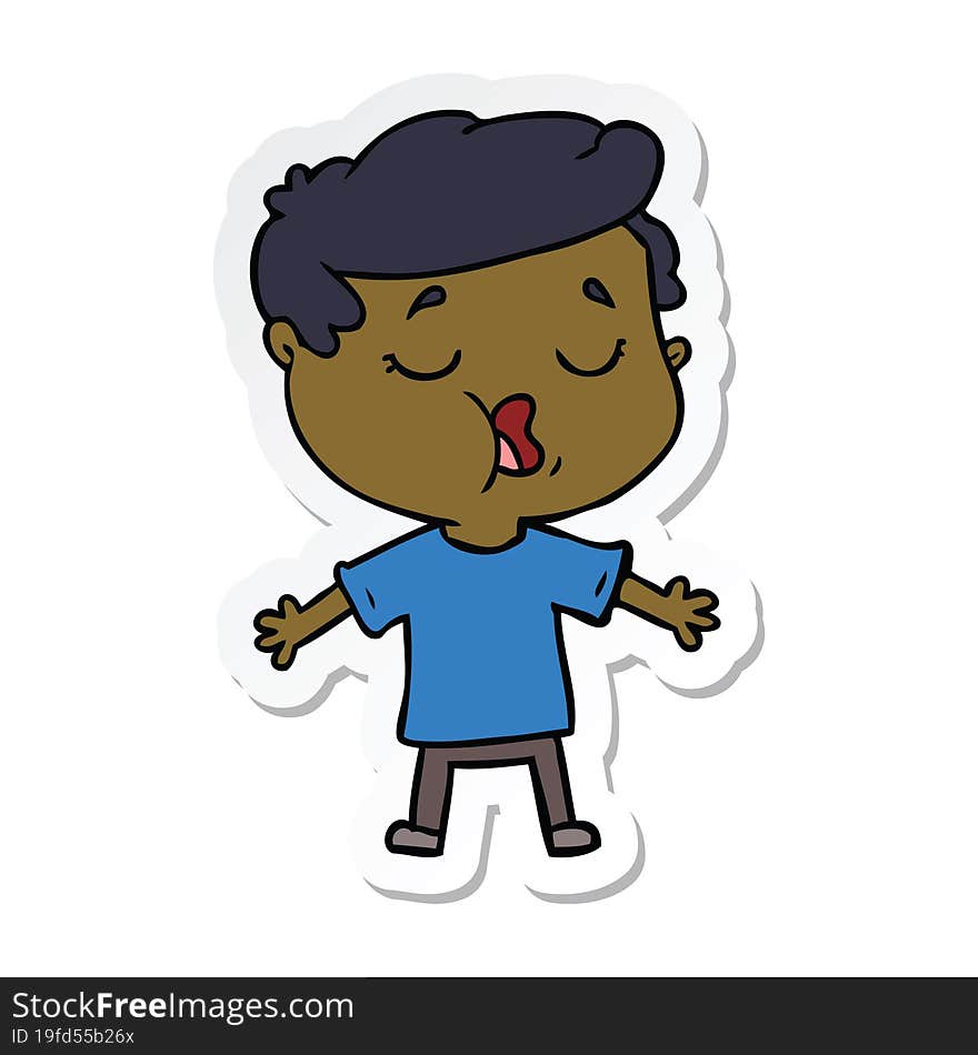 Sticker Of A Cartoon Man Talking