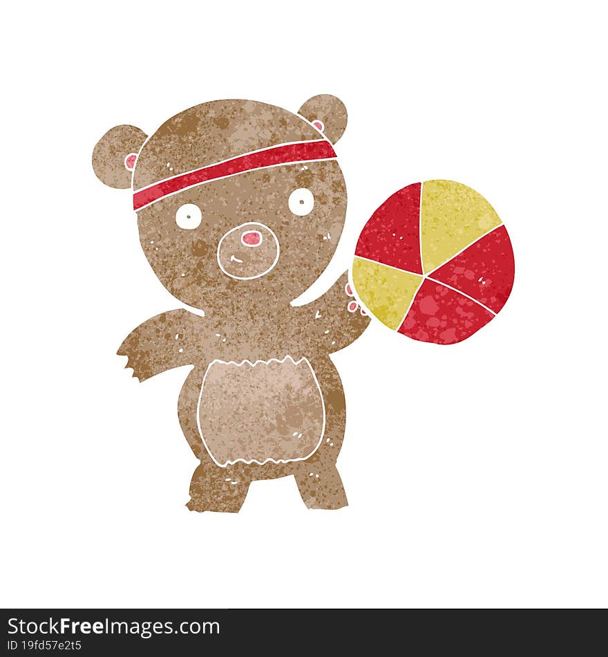 cartoon bear playing sports