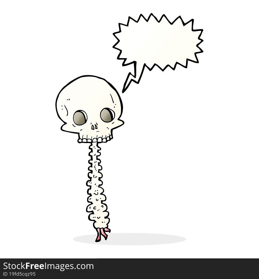 spooky cartoon sull and spine with speech bubble