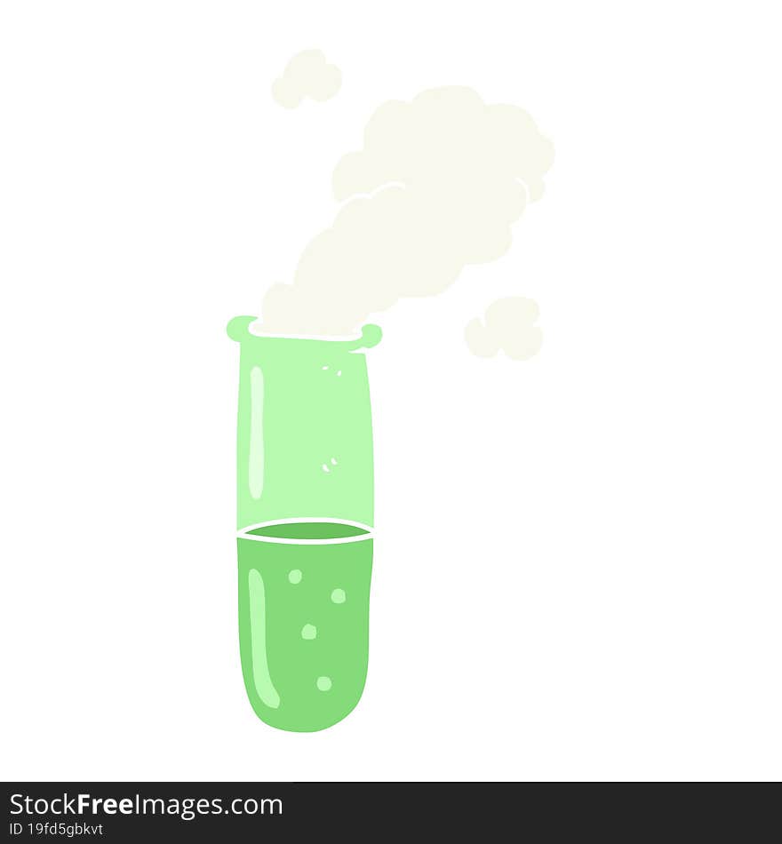 Flat Color Illustration Of A Cartoon Science Test Tube