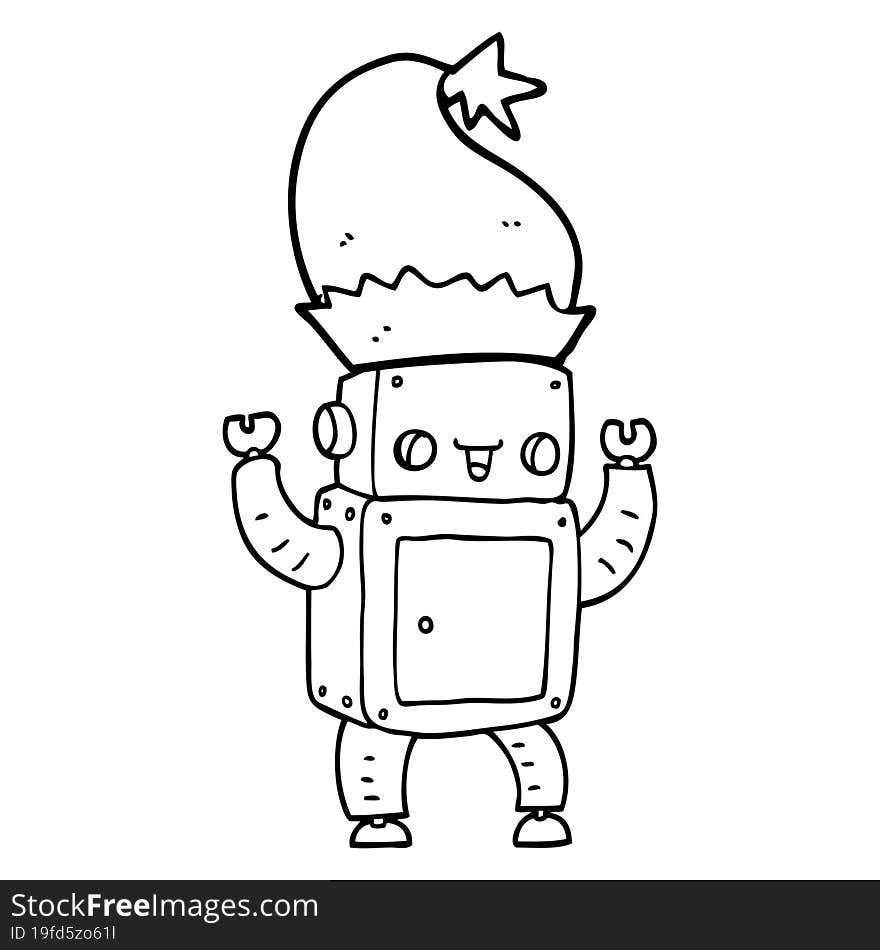 cartoon christmas robot