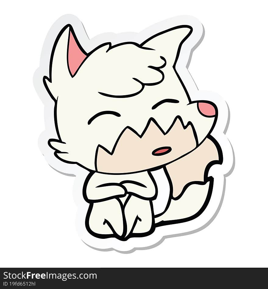 Sticker Of A Cartoon Fox