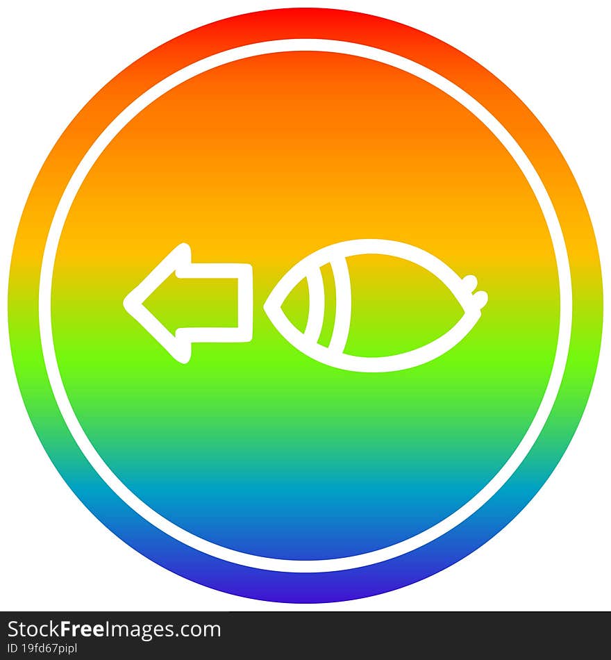 staring eye circular in rainbow spectrum