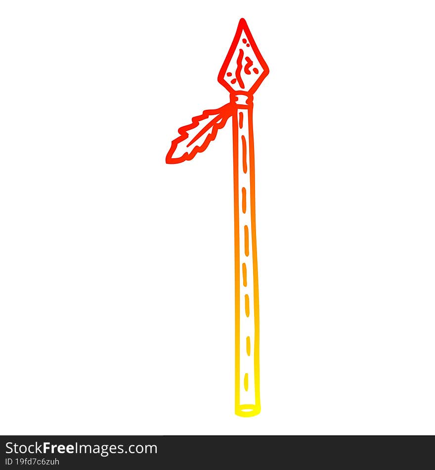 warm gradient line drawing cartoon long spear