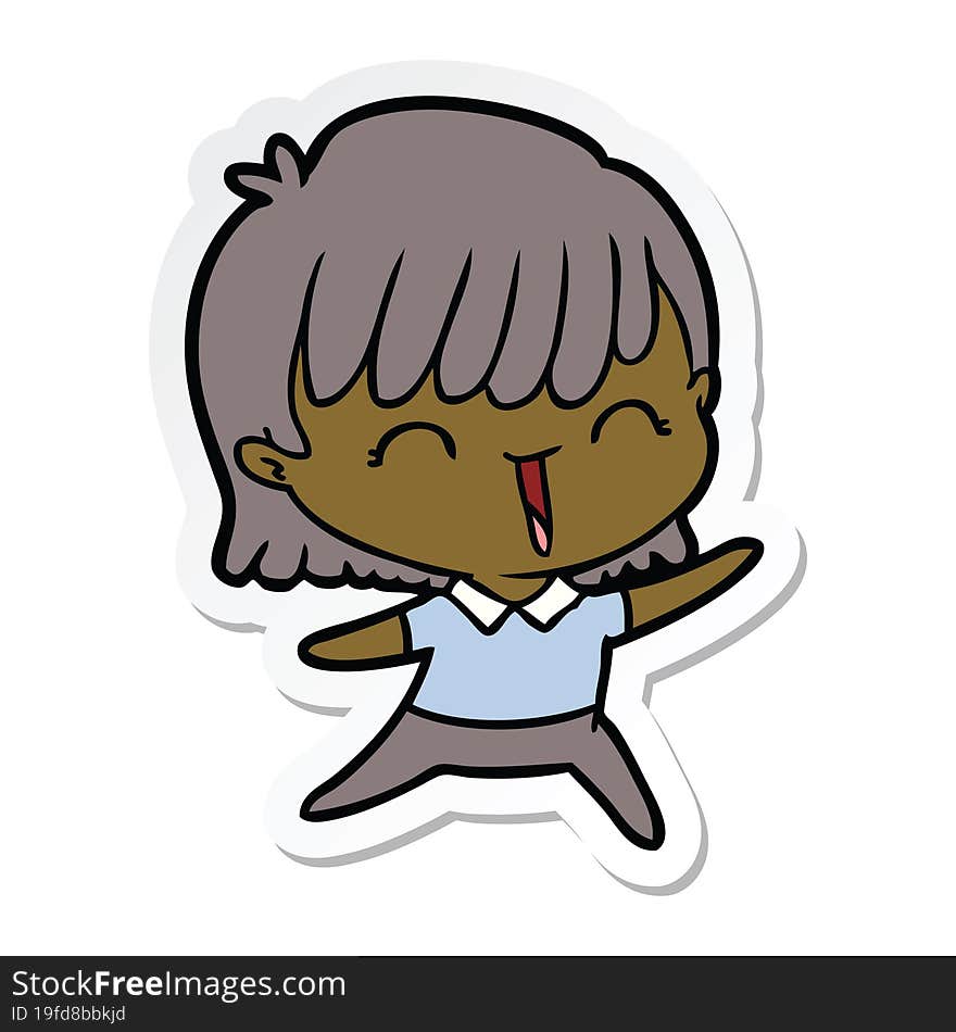 sticker of a cartoon woman